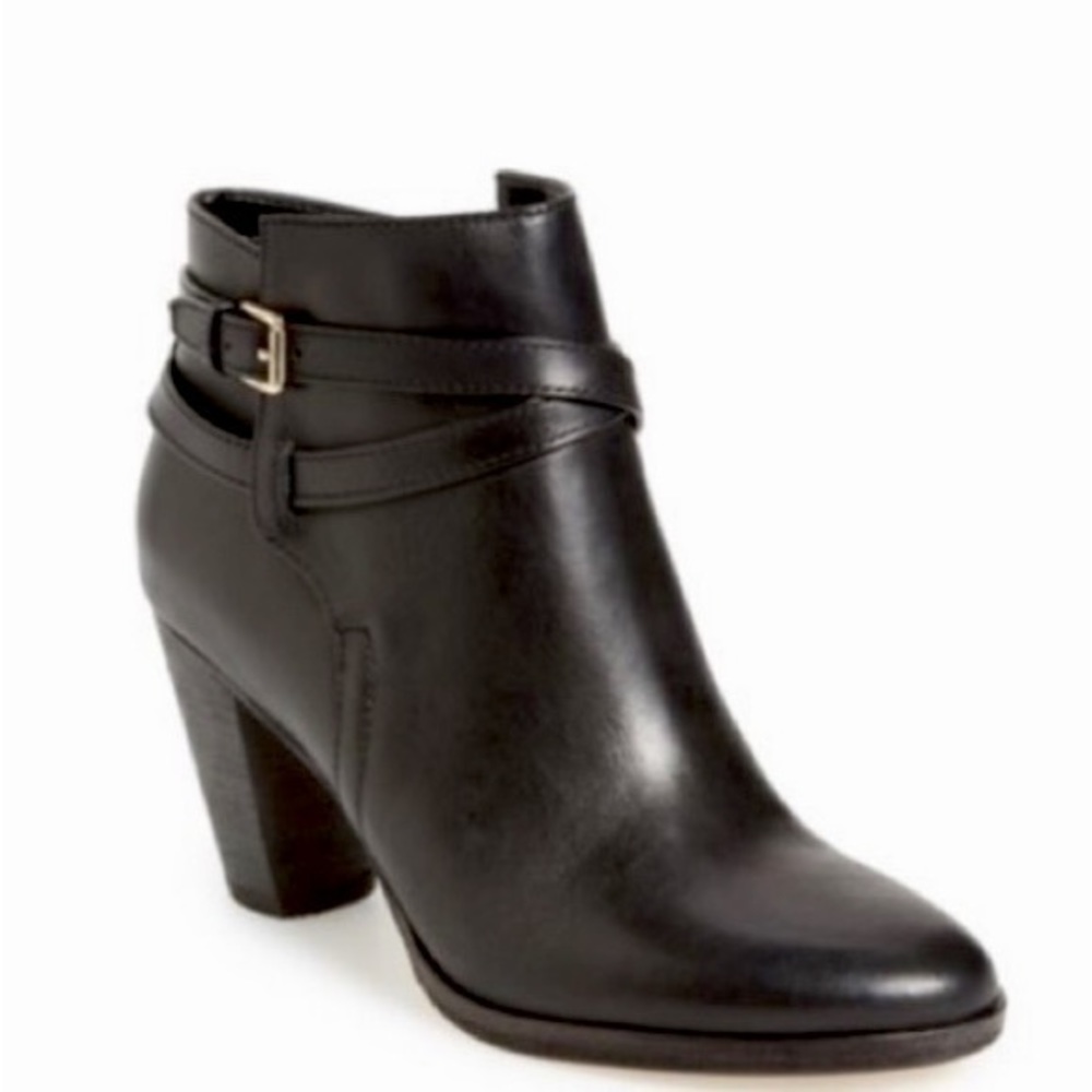 Cole Haan Hayes Black Leather Heel Booties